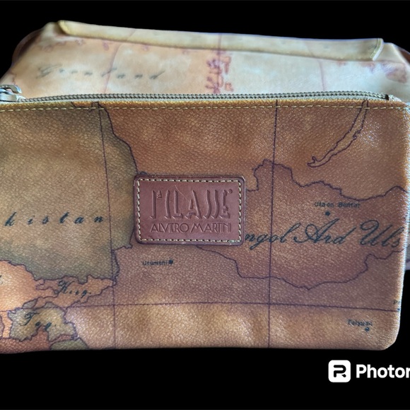 Alveiro Martini Purse Map Design Brown, vgc, with bonus! - Picture 2 of 13